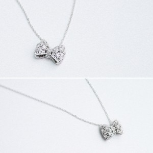 Happiness ribbon necklace♥Silver♥★set10%off★