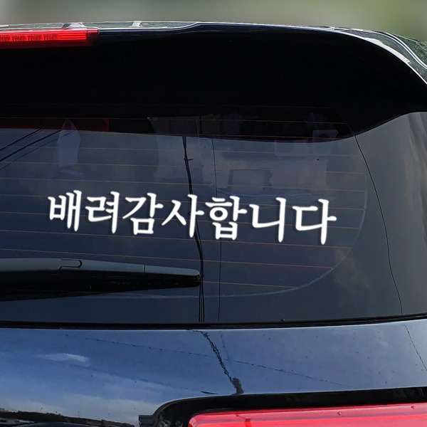 명조 배려감사 MJ011 차량스티커 초보운전 양보 극한 왕 자동차 유리 시트컷팅
